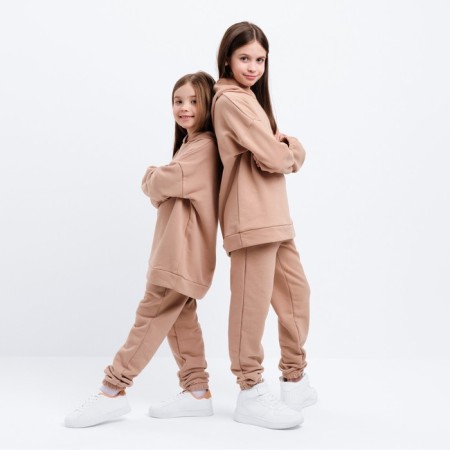 Kids (hoodies, trousers) minku beige color, height 158 ​​cm-5