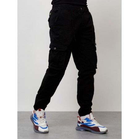 Cargo jeans male, size 44, black color-1