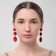 Earrings Assorted "Libero" three discs, red color in gold