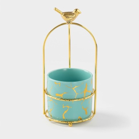 Ceramic candy "Emerald. Bird ", 220 ml, 9 × 20.5 cm