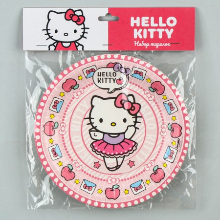 A set of paper plates, Hello Kitty, D = 18 cm, set 6 pcs.-2