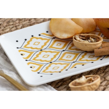 Ceramic "Ornament" dish, 20.5 x 12.5 x 1.8 cm, white color-5