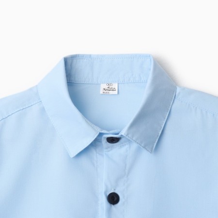 School shirt for a boy, blue color, height 134 cm-5