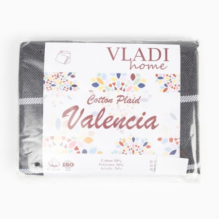 Valencia plaid 140x200cm, white/anthracite, cotton 50%, polyester 30%, pan 20%-3