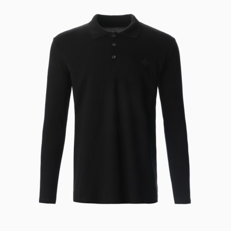 Male polo with long sleeve, black color, size 54