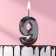 Candle in the cake on the skewer "Fine", the number "9", black, 5 cm