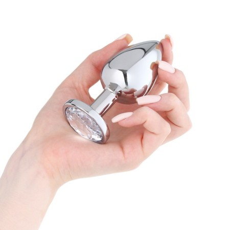 Anal traffic jam-hoods, silver, transparent crystal, d = 40 mm-2