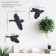 Decoration wall -mounted, gypsum panel "birds" 3 pcs, black, matte