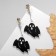 Emall earrings "Ghost", black and white color in gold