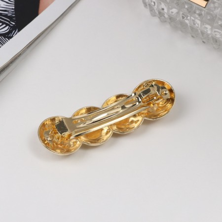 Halle hair clip "Helle" circles relief, 7 cm, gold-1