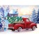 New Year's diamond mosaic with partial filling "New Year. Truck ", 15 x 21 cm
