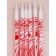Candles for the cake "wavy lines", 6 pcs, white with red