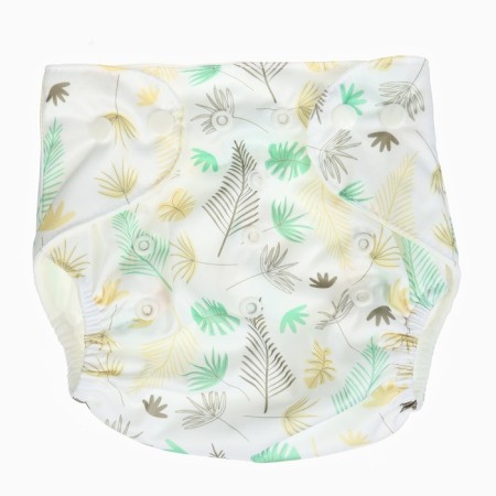A set of reusable diapers "Leaves", 3-8 kg, white, brown color, 2 pcs., Baby me-4