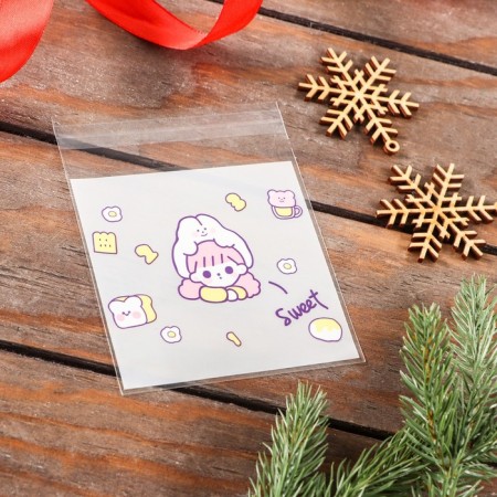 BOPP package with sticky tape, "Korean style", 10*10+3cm mix-7