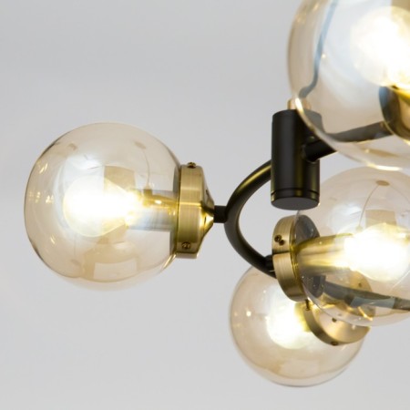 Suspended chandelier Citilux "Planet" CL105195, 80x80x30 cm, 9x40W, E14, brown color-7