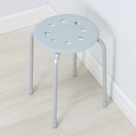 Stool with plastic seat, color mix-3