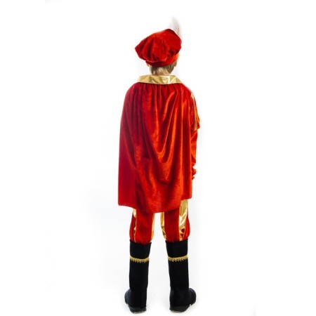 The carnival costume "Prince", 4 items: beret, cloak, camisole, pants with boots. Height 134 cm-3
