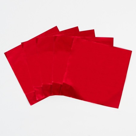 Foil for sweets 10*10cm 100pcs., Red