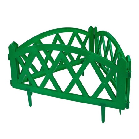 Decorative fence, 35 × 232 cm, 4 sections, plastic, green, Modern, Greengo-8