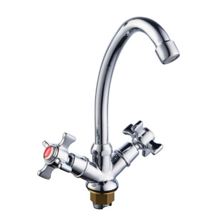 Kitchen mixer BOOU BA5333-8F-B723, two-wound, brass, chrome