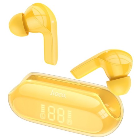 Hoco Ew39, TWS headphones, wireless, vacuum, noise -capture, BT 5.3, 30/300 mAh, yellow