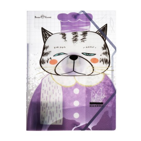 A4 elastic band, 400 μm, "cats in the Japanese style", mix-5