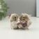 Figure "Owls read" 12x7x7cm, beige