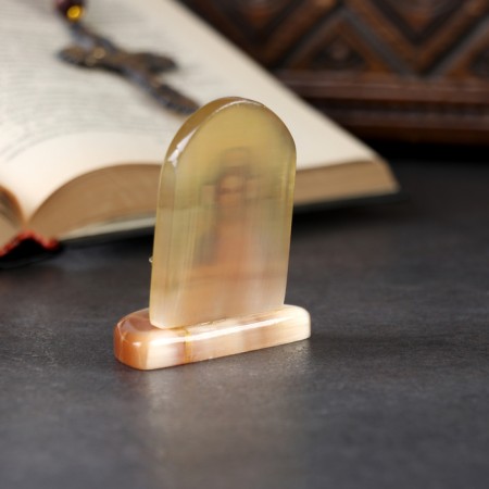 Icon with a candlestick "Jesus Christ", selenite-2