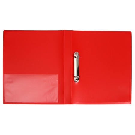 Folder on 2 rings A4, Calligrata, 25 mm, 700 μm, internal and end pocket, red-1