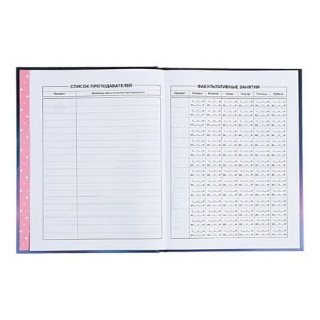 Diary Artificial leather grade 1-11, 48 sheets, cage, integral cover "cat", covered cardboard, matte lamination, selective UV-lame, universal cheat sheet, block 65 g/m2-5