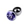 Anal plug with the Toyfa Metal rhinestone, silver, amethyst, 7 cm, d = 2.8 cm