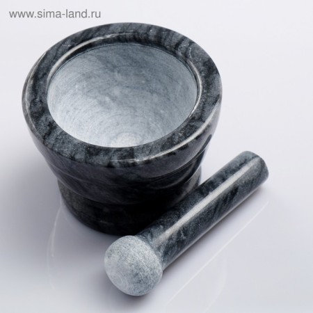 A mortar with a pestle, large, 130 ml, 10cm, black marble-6
