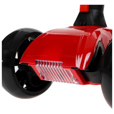 Folding scooter, light wheels PU 130/50 mm, ABEC 7, red color-3