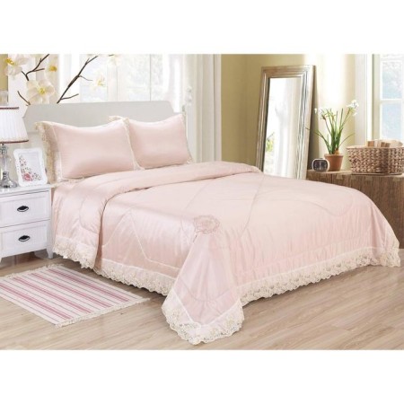 A set with a blanket "Tiara", size 160x220 cm, 160x240 cm, 50x70 cm, color tea rose