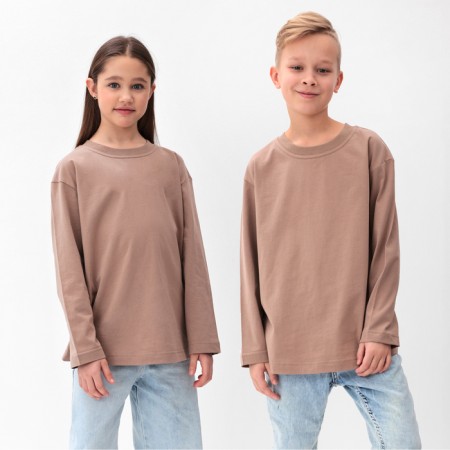 Longsliv children's minku, beige color, height 116 cm