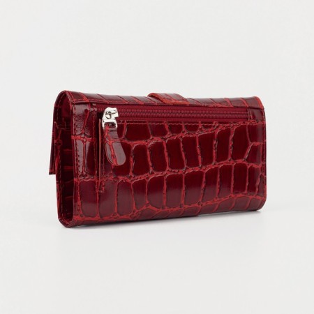 Women's wallet on the button, red color-1