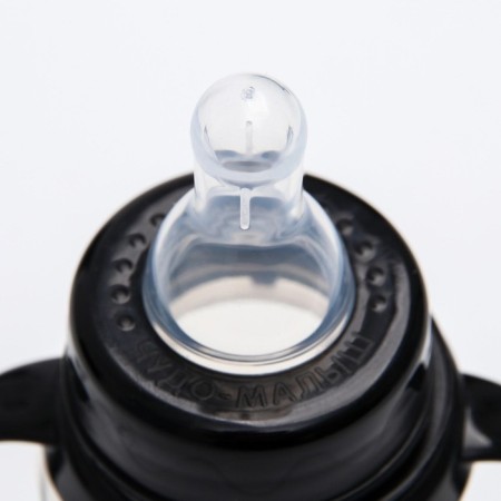 A bottle for feeding "Trend. Penguin ", classic throat, 250 ml., 3 months, cylinder, with handles-4