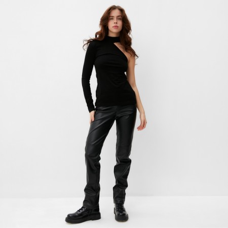 Women's longing on one shoulder Minaku: Basic Line Black Color, size 44-5