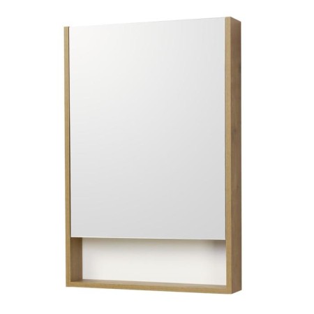 Aquaton “Scandy 55” mirror wardrobe, white color, rustic oak