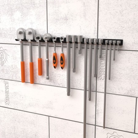 Holder for fragmentation keys, wall, black