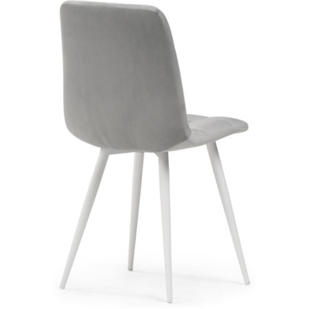 Stools on a metal frame chilli to metal/velor, white/gray 44x50x85 cm-3