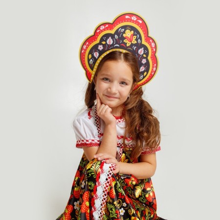 Carnival kokoshnik "Russian beauty" from felt, with application-5