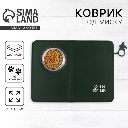 Silicone rug for a bowl, 40 x 30 cm, green