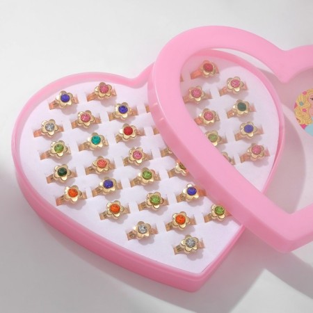 Children's ring "chosen" mini flowers, mixing mix in gold, dimensionless-1