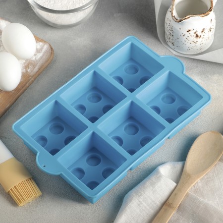 Silicone form for baking the share "Figures. Designer ", 25.7 × 15.8 cm, 6 cells, color mix-2