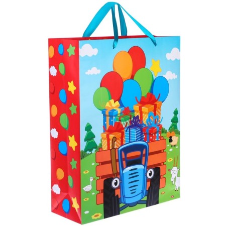 Laminated vertical, blue tractor, 31 x 40 x 11.5 cm, mix-2