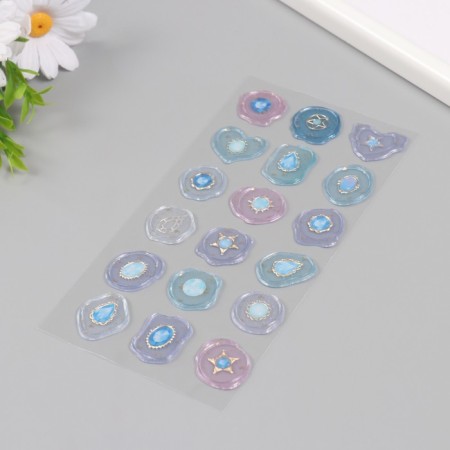 Stickers for creativity plastic "Blue wealth" 9.3x20.4 cm-2