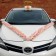 Set for decorating a car: roof rings, hood tape, 4 bow, peach