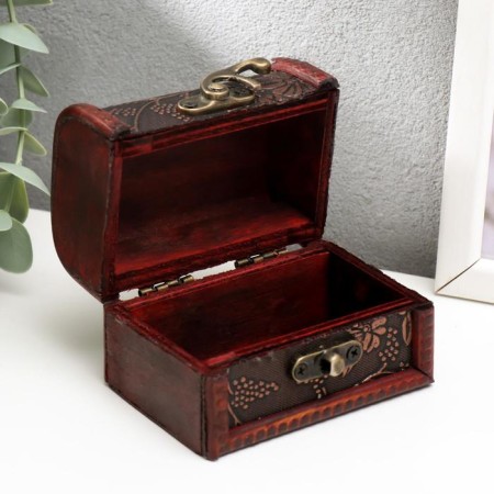 Casket wood chest "Flower" 6x8.8x5.5 cm-1