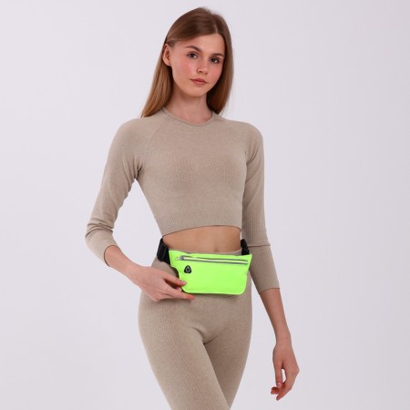 Lightning waist bag, reflective elements, green color-6